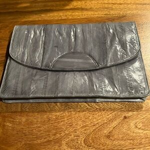 Vintage Gray Eel Skin Clutch